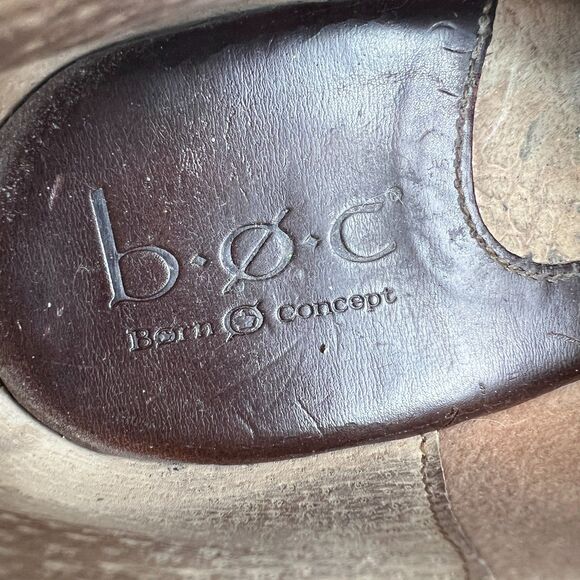 b.o.c. Born Concept Brown Leather Heeled Booties Ankle Boots Women's 9 - Picture 11 of 12